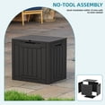 thumbnail image 4 of Dextrus 30 Gallon Weatherproof Resin Deck Box with Lock, Outdoor Patio Storage, Black, 4 of 6