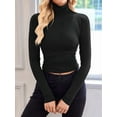 thumbnail image 3 of Women'S Long Sleeve Shirts Fall Fashion Basic Thermal Underwear Tops Winter Clothes 2025 Black XL, 3 of 6