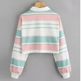 thumbnail image 3 of Pntutb Womens Casual Drop Shoulder Striped Crop Pullover Sweatshirt Top Blouse, 3 of 5
