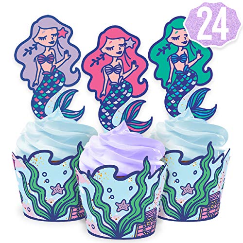 Mermaid Cupcake Toppers Mermaid BirthdayParty Choose Colors Mermaid Mermaid Party Favors Mermaid Tail Cupcake Toppers
