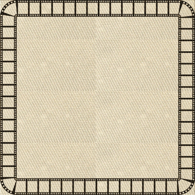 Ahgly Company Machine Washable Indoor Square Transitional Moccasin Beige Area Rugs, 6' Square