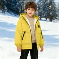 thumbnail image 5 of SGMVNU Winter Coat for Baby Boys Girls Toddler Boys Girls Winter Coat Bear Ears Hooded With Pocket Jacket Reversible Heavyweight Windproof Zipper Warm Outwear Coats for 4-5 Years Kid, az1222_3-Yellow, 5 of 5