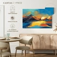thumbnail image 5 of Elephant Stock Sunset Abstract Landscape Wall Art - Horizontal Canvas Wall Art - Living Room Wall Decor - Abstract Canvas - Gold And Turquoise Decor - 12" x 8", 5 of 8