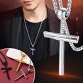 thumbnail image 2 of FaithHeart Baseball Cross Pendant Necklace for Men Stainless Steel Cool Sport Baseball Bat Charm Pendant Christian Religious Jewelry Gift for Brother Christmas, 2 of 6