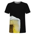 thumbnail image 5 of Lilgiuy 2024 New T-Shirt for Men's Summer Fashion 3D Beer Bubble Printed Short Sleeves Plus Size Tee Blouse Tops Gifts for Your Boyfriend Husband Father(Black,M), 5 of 5