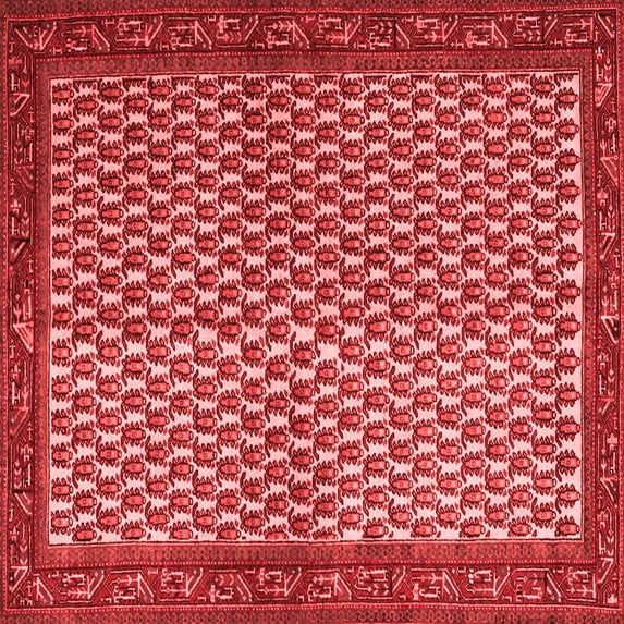 Ahgly Company Indoor Square Persian Red Traditional Area Rugs, 8' Square
