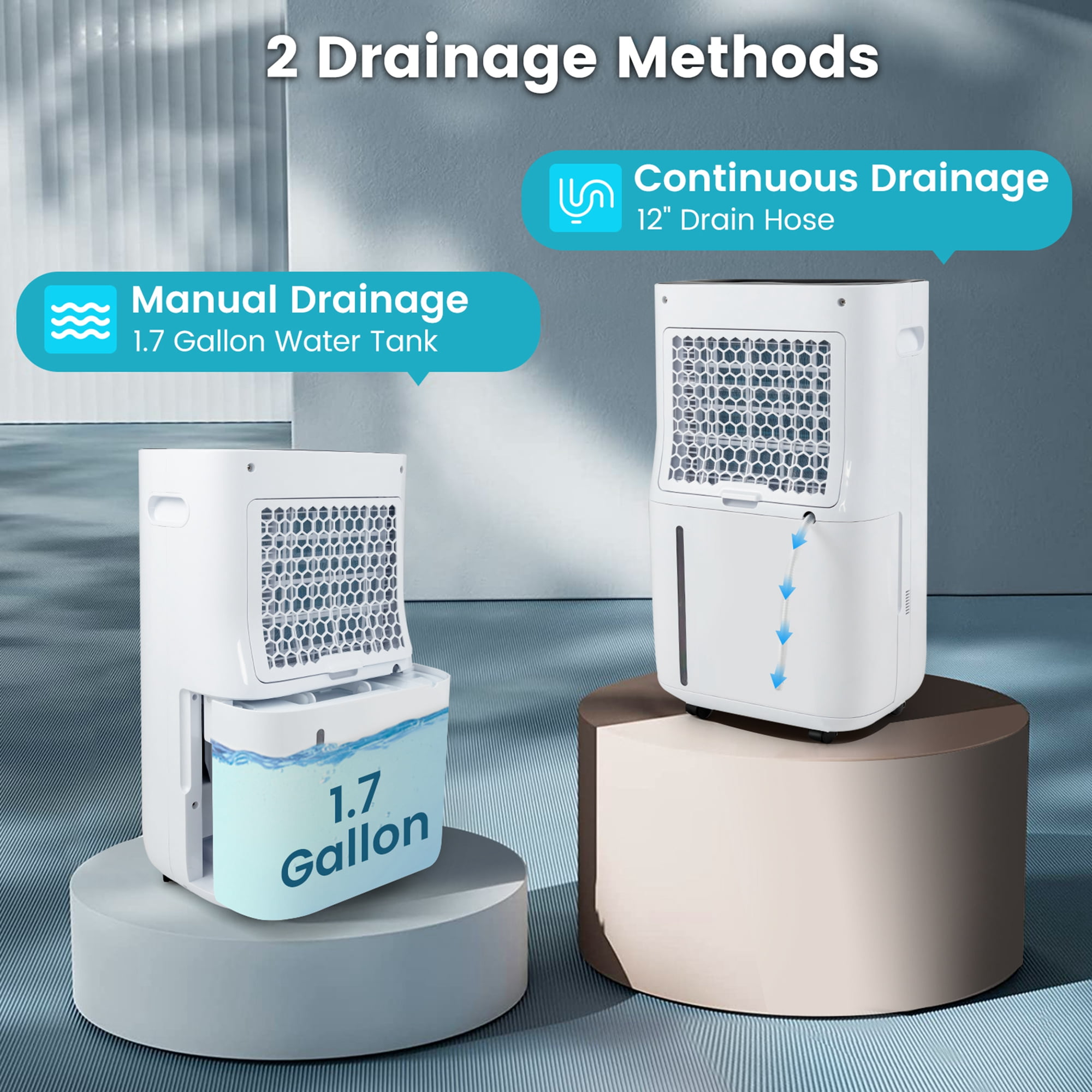 Costway 19-Pint(DOE) Quiet Dehumidifier with 5 Modes 4,500 Sq. ft Coverage Area for Home & Basements (MAX 73Pint at 95°F, 90%RH)