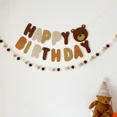 thumbnail image 3 of Nueva bandera para tirar con letras de cumpleaños de oso pardo, pancarta para fiesta de primer cumpleaños de bebé y luna llena para niños, 3 of 5