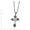 thumbnail image 2 of Chisel  Stainless Steel Polished Enameled with .01 Carat Diamond Cross Pendant on a 24 inch Ball Chain Necklace, 2 of 5