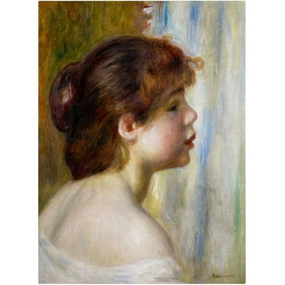 "Head of a Young Woman" Canvas Art by Pierre-Auguste Renoir