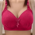 thumbnail image 3 of Women's Lace Underwire Bra Set - Padded Push-Up - Adjustable Bustier - Sexy Yet Comfortable | Hontri | Women's Large Size Bra Without Ring Thin Cup Side Breast Breathable (Red | 36), 3 of 3