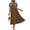 Coffee, variant on Long Dresses for Women Summer Short Sleeve Casual Crewneck Maxi Dress with Pockets