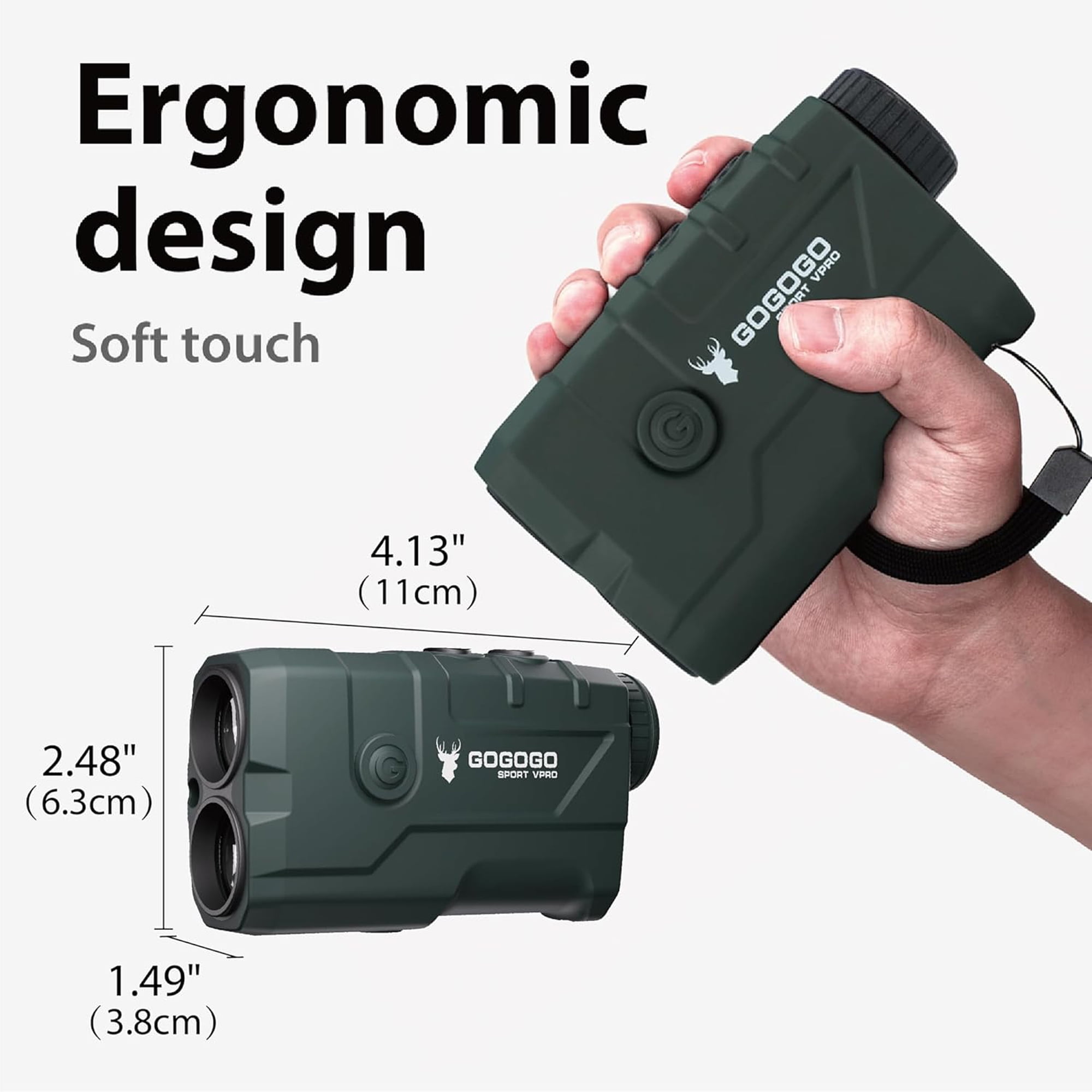 卸し売り購入 Hunting GS19B-G Vpro Sport Gogogo Rangefinder, Yards 1200 ラウンド用品・アクセサリー