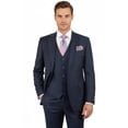 thumbnail image 4 of Men Suit BERLUSCONI Turkey 100% Italian Wool Super 180's 3pc Vested #Ber14 Navy, 4 of 9