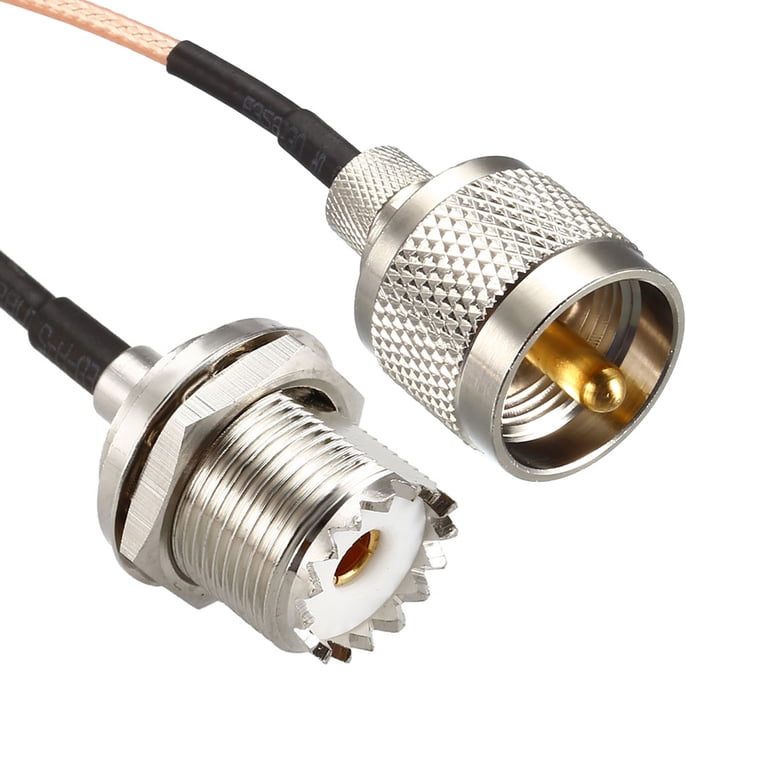1-Foot RG400 Silver Plated Coaxial Cable – UHF Male To N Female Bulkhead RF Cable