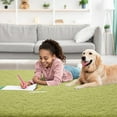 thumbnail image 7 of Homore Modern Shaggy Velvet Carpet for Living Room, 4' x 5.3' , Green, 7 of 7