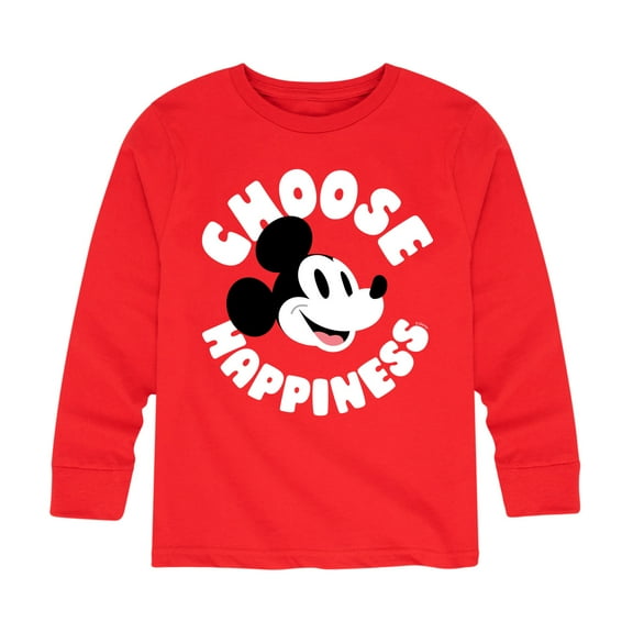 Mickey & Friends - Mickey Choose Happiness - Toddler And Youth Long Sleeve Graphic T-Shirt