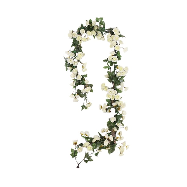Flores Artificiales Colgantes, Pared de Flor de Seda Rosa Caliente Colgante 180cm con 69 Flores, Hebra Decorativa Ajustable, Flores Artificiales para la Decoración