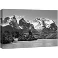 thumbnail image 3 of PixonSign Canvas Print Wall Art Mountain Peaks Near The Lake Nature Wilderness Photography Realism Rustic Landscape Dramatic Grey Dark Black and White for Living Room, Bedroom, Office - 16"x24", 3 of 5