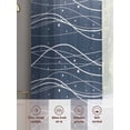 thumbnail image 5 of Navy Blue Ombre Sheer Curtains 45 Inch Length 2 Panels Set, Modern Abstract Striped Polka Dots Voile Window Treatment Rod Pocket Small Kitchen Curtains Drapes for Bedroom 52"x45"x2, 5 of 6