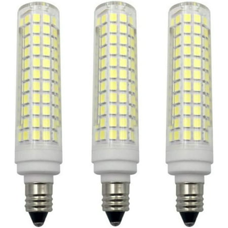 

E11 LED Bulbs Dimmable 10W(Equivalent to 100W Halogen Bulbs)110V Cool White 6000K LED Corn Light T4 E11 Mini Candelabra Base 136 LED 2835 SMD 3 Pack