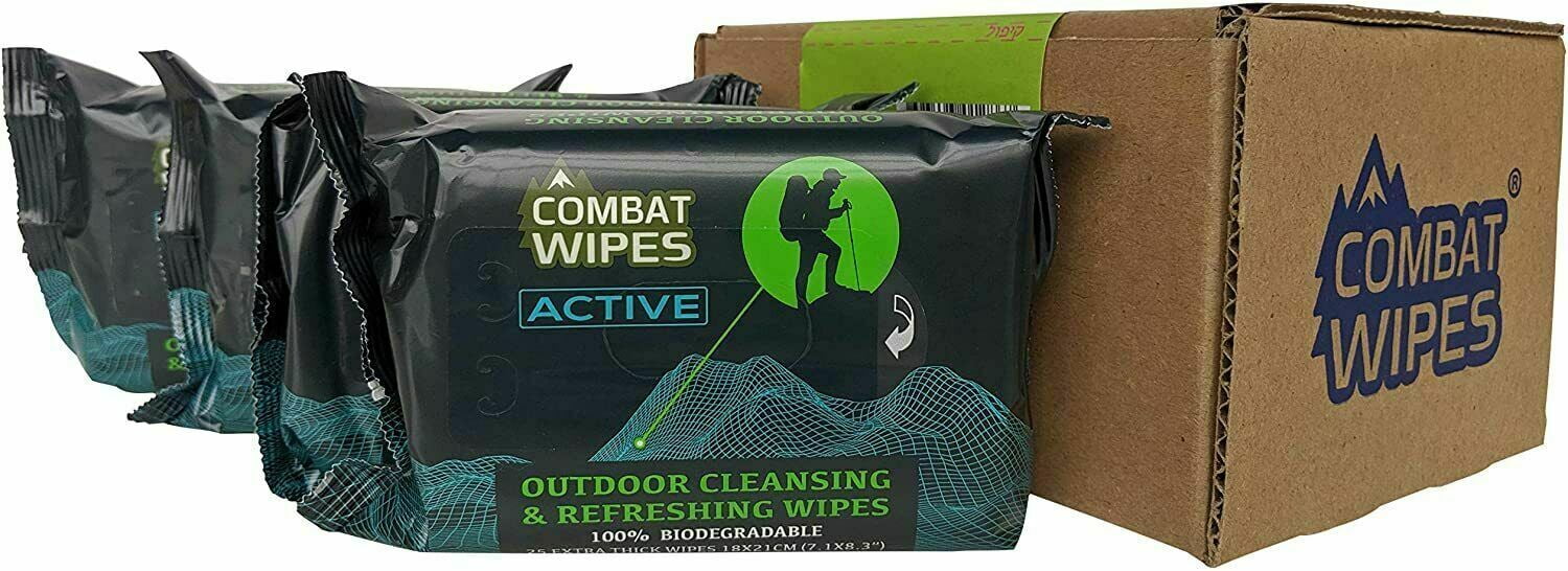 Combat Wipes Active Outdoor Wet Wipes with Natural Aloe & Vitamin E 1 pack 