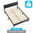 thumbnail image 7 of Zimtown Full Platform Upholstered Bed Frame with Soft Adjustable Headboard, Wooden Mattress Foundation,No Box Spring Needed, Black, 7 of 7