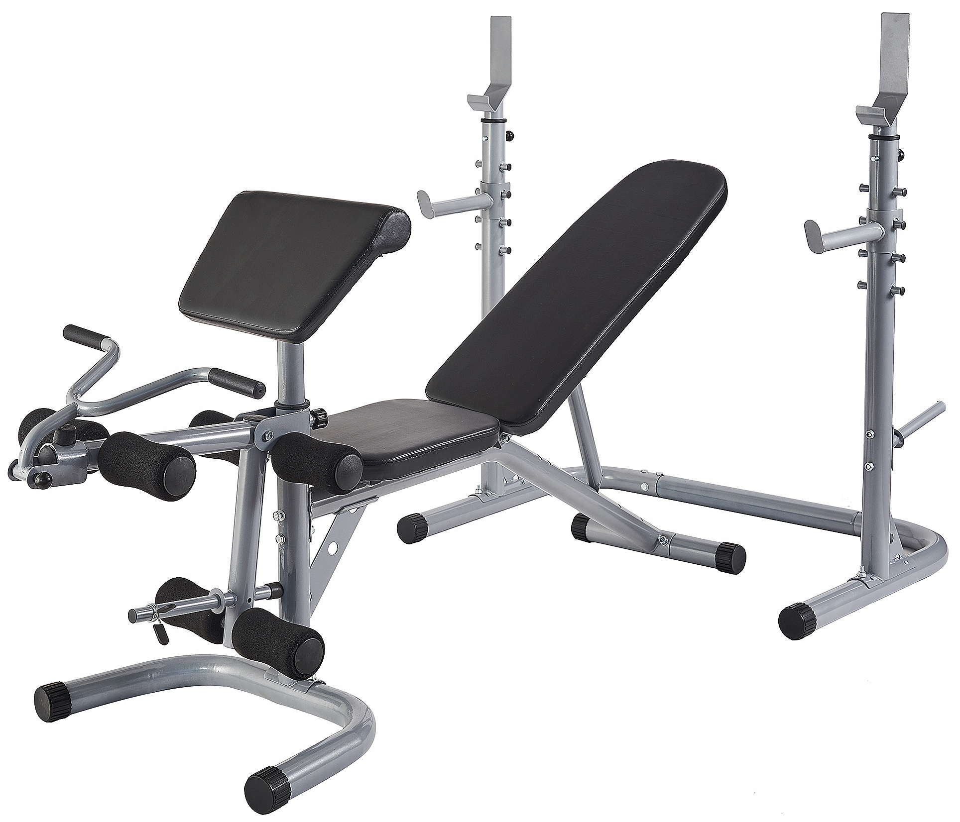 Everyday Essentials Multifunctional Workout Station Adjustable Olympic Workout Bench with Squat Rack, Leg Extension, Preacher Curl, and Weight Storage - image 5 of 6