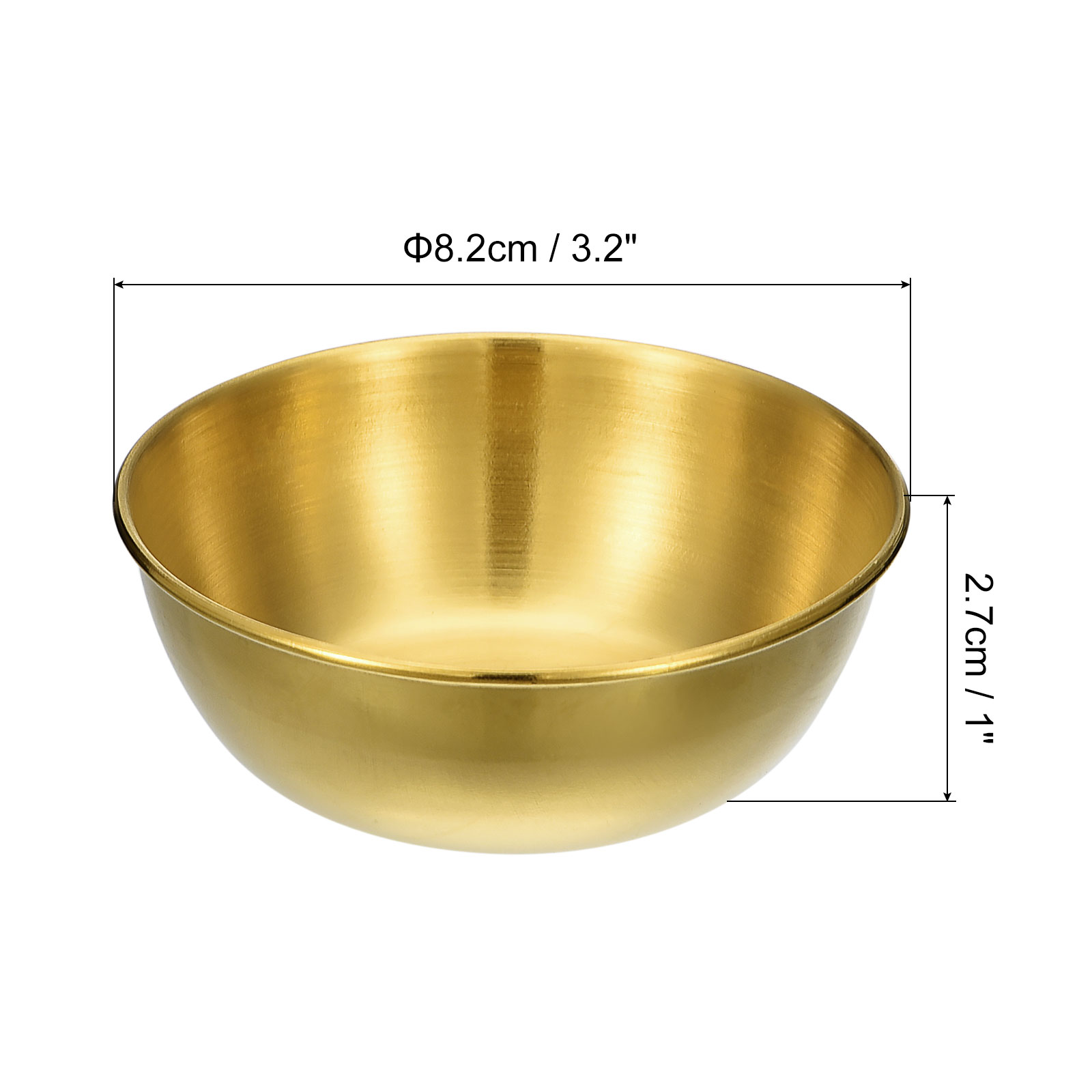 Unique Bargains Stainless Steel Dishes Metal Bowls 3.23" x 1.06" Gold