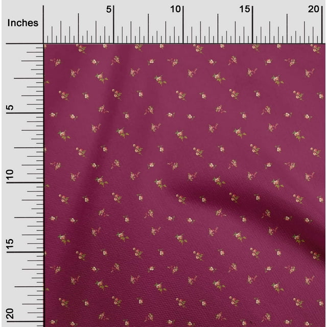 oneOone Cotton Poplin Fabric Leaves & Flower Floral Decor Fabric Printed BTY 42 Inch Wide