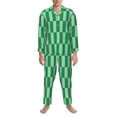 thumbnail image 3 of KLL green party Sleepwear Mens Flannel Pajamas,Long Cotton Pj Set-X-Large, 3 of 7