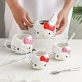 thumbnail image 2 of Sanrio Anime Hello Kitty Ceramic Mug Milk Coffee Cup Kawaii Home Cute Cartoon Shape Embossed Mug Couple Water Cup Girls Gifts, 2 of 21