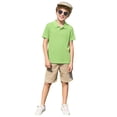 thumbnail image 4 of Ytxxxx Boys Knit Short Sleeve Shirt Comfortable Casual Crewneck Tee for Kids Youth Children Summer Top Light Green 7-8 Years, 4 of 5