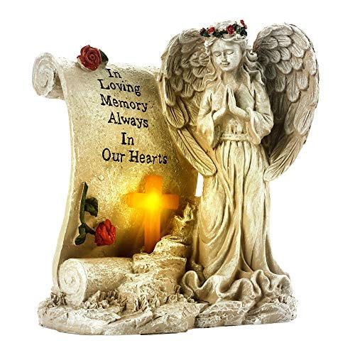 Condolence Gifts Cemetary Grave Decorations OakiWay Memorial Gifts in Memory of Loved One Angel Garden Statues Sympathy Gift with Solar Led Light Remembrance Gifts Bereavement Gifts 