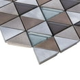 thumbnail image 4 of Modket Brown Gray Triangle Pattern Aluminum Blend Crystal Glass Mosaic Tile Backsplash, 4 of 5