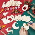 thumbnail image 3 of DIY Christmas Decor Making Kit Includes 100 Pcs 10 Styles Wood Pendants 100 Pcs Iron Bell Pendants 10 Bundles Hemp Rope for DIY Christmas Tree Decoration DIY Crafts Hanging Ornaments, 3 of 9