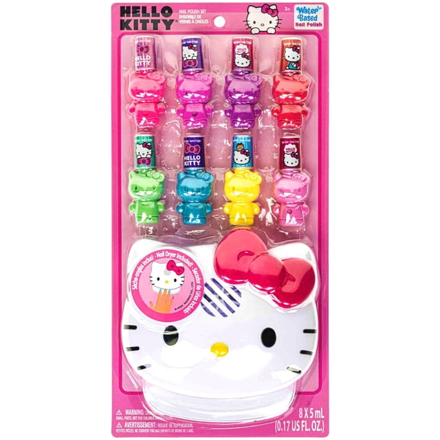 Set de esmaltes de uñas Townley Girl Hello Kitty, paquete de 8 con secador