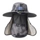 thumbnail image 3 of Sombrero solar de ventilador solar al aire libre, tapa de pesca de protección solar de borde anchos impermeables con colgajo de tapa del cuello de la Gris oscuro, 3 of 8