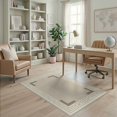 thumbnail image 2 of ODIKA 4'x6' Washable Area Rug Pet Friendly, Non-Shedding Key Trellis Labyrinth Border Geometric Interlocking Greek Minimalist Refined for Bedroom, Reading Nook, 2 of 7