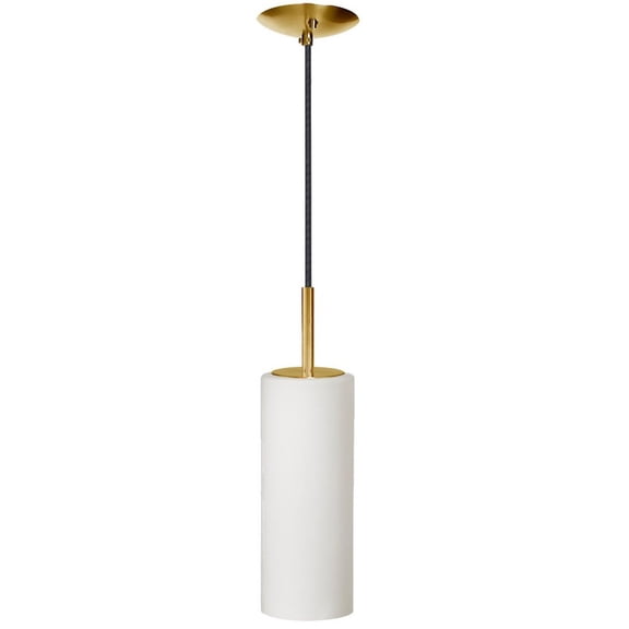 83202-AGB-WH Dainolite Paza - 1 Light Pendant In Modern Style-11 Inches Tall and 4 Inches Wide-Aged Brass Finish    -Traditional Installation