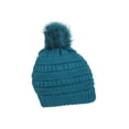 thumbnail image 2 of Gravity Threads Knit Pom Pom Beanie Hat - Teal, 2 of 2