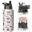 Alien UFO White Pattern, variant on Astronaut and Alien Black Pattern Insulated Water Bottle with Straw, Vacuum Insulated Stainless Steel Drink Container Sweat-free Exterior Gifts Ideas for Home Office Outdoor Sports Car
