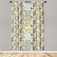 thumbnail image 3 of Ambesonne Winter Curtains, Deer Flowers Christmas, Pair of 28"x95", Olive Green Pale Green, 3 of 5