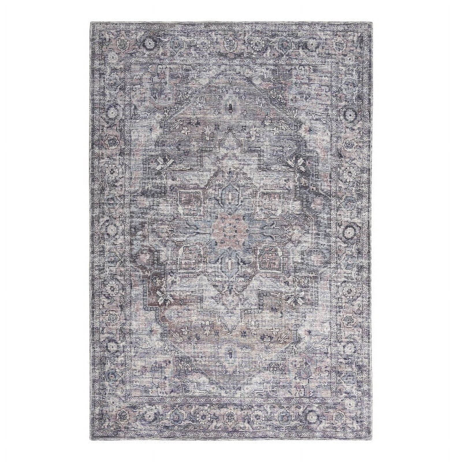 Nourison Home Machine Washable Series 1 Persian Grey 6' x 9' Area Rug, (6x9)
