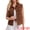 Brown, variant on Womens Denim Vest Button Down Jacket Sleeveless Jean Jacket M Dark Blue