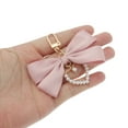 thumbnail image 4 of Unique Bargains 1 Pc Handbag Charms Keychains Faux Pearl Heart Bow Bag Accessories Pink, 4 of 5