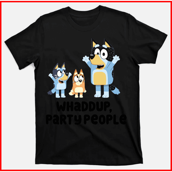Bluey Adult Bandit Bingo Cartoon Dog Family Fan Merchandise Unisex T-Shirt V40004, up to Size 5XL