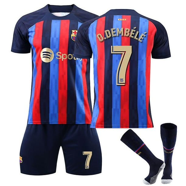 Ousmane Dembele 7 Jersey Home 2022 2023 New Season Barcelona Soccer T shirts Jersey Set