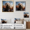 thumbnail image 4 of Designart "Swimming Otter Adventure" Animals Wall Art - Modern Blue Otter Bedroom Canvas Wall Art, 4 of 6