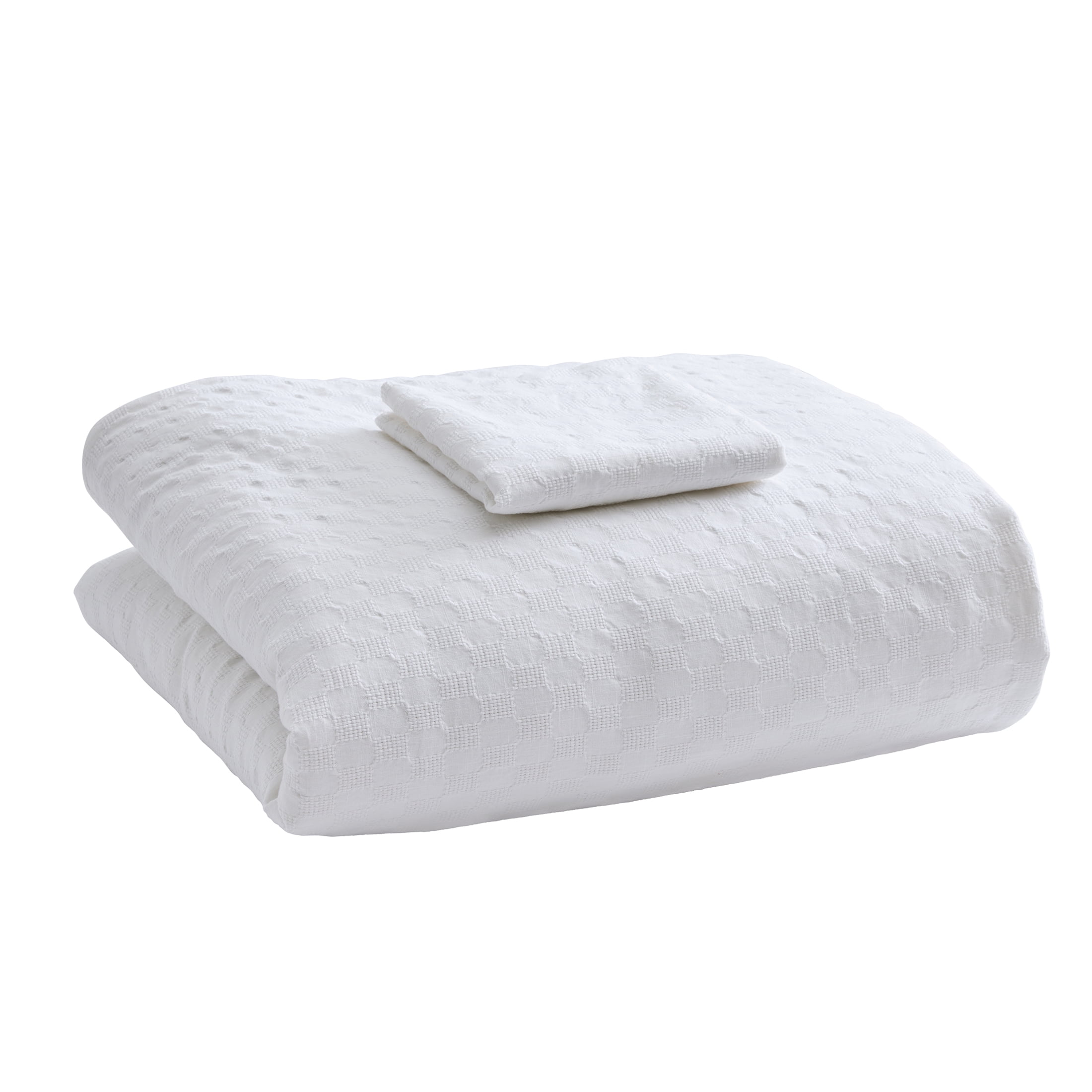 Better Homes & Gardens 2-Piece Arctic White Block Weave Comforter Set, Adult Twin/Twin XL